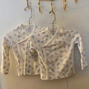 2 Ralph Lauren baby pj tops! One White and Blue and one white and grey